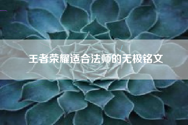 王者荣耀适合法师的无极铭文