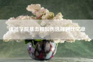 魂器学院暴击和加伤选择对比文章
