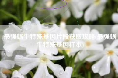 最强蜗牛特殊基因片段获取攻略(最强蜗牛特殊基因样本)