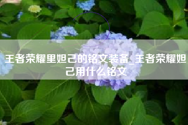 王者荣耀里妲己的铭文装备_王者荣耀妲己用什么铭文