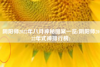 阴阳师2022年八月神秘图案一览(阴阳师2022年式神排行榜)