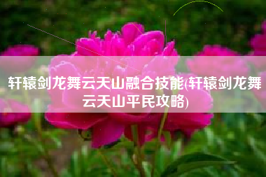 轩辕剑龙舞云天山融合技能(轩辕剑龙舞云天山平民攻略)