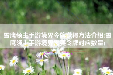 雪鹰领主手游境界令牌获得方法介绍(雪鹰领主手游境界需要令牌对应数量)