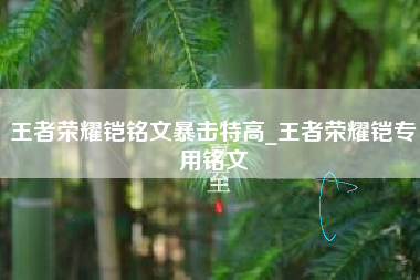 王者荣耀铠铭文暴击特高_王者荣耀铠专用铭文