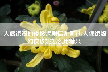 人偶馆绮幻夜珍妮剧情如何过(人偶馆绮幻夜珍妮怎么用糖果)