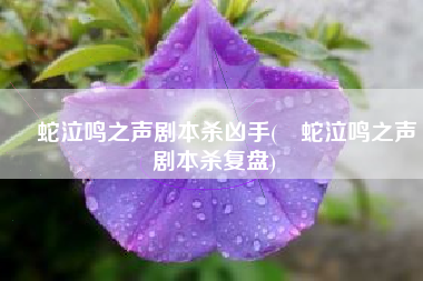 螣蛇泣鸣之声剧本杀凶手(螣蛇泣鸣之声剧本杀复盘)