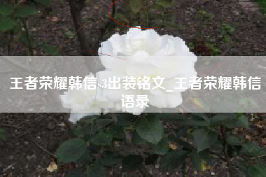 王者荣耀韩信s3出装铭文_王者荣耀韩信语录