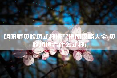 阴阳师贝吹坊式神搭配指南攻略大全(贝吹坊适合什么式神)