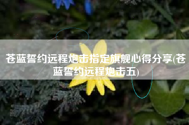 苍蓝誓约远程炮击指定旗舰心得分享(苍蓝誓约远程炮击五)