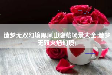 造梦无双幻境黑风山隐藏场景大全(造梦无双火焰幻境)