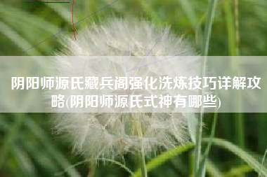 阴阳师源氏藏兵阁强化洗炼技巧详解攻略(阴阳师源氏式神有哪些)