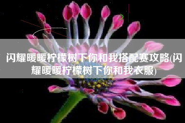 闪耀暖暖柠檬树下你和我搭配赛攻略(闪耀暖暖柠檬树下你和我衣服)