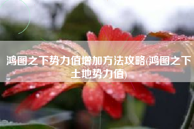 鸿图之下势力值增加方法攻略(鸿图之下土地势力值)