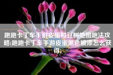 跑跑卡丁车手游皮蛋和豆树地图跑法攻略(跑跑卡丁车手游皮蛋黑色喷漆怎么获得)