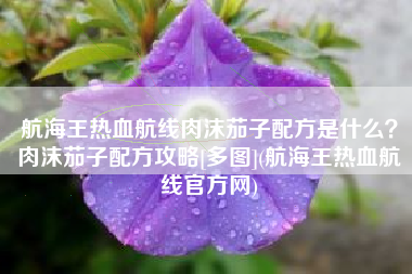 航海王热血航线肉沫茄子配方是什么？肉沫茄子配方攻略[多图](航海王热血航线官方网)