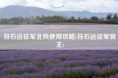 符石远征军北风使用攻略(符石远征军冥主)