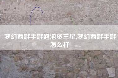 梦幻西游手游泡泡资三星,梦幻西游手游怎么样