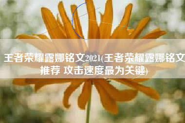 王者荣耀露娜铭文2021(王者荣耀露娜铭文推荐 攻击速度最为关键)