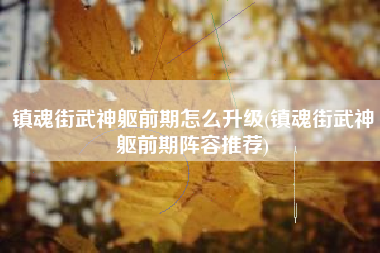 镇魂街武神躯前期怎么升级(镇魂街武神躯前期阵容推荐)