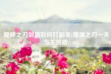 魔渊之刃剑盾如何打副本(魔渊之刃一夫当关剑盾)