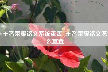 王者荣耀铭文系统重置_王者荣耀铭文怎么重置