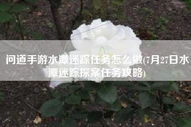 问道手游水潭迷踪任务怎么做(7月27日水潭迷踪探案任务攻略)