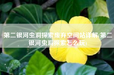 第二银河虫洞探索废弃空间站详解(第二银河虫洞探索怎么玩)