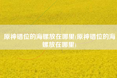 原神错位的海螺放在哪里(原神错位的海螺放在哪里)