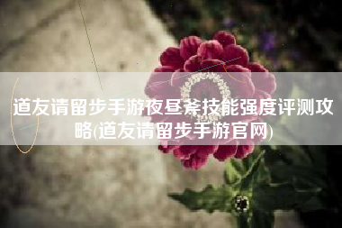 道友请留步手游夜昼斧技能强度评测攻略(道友请留步手游官网)