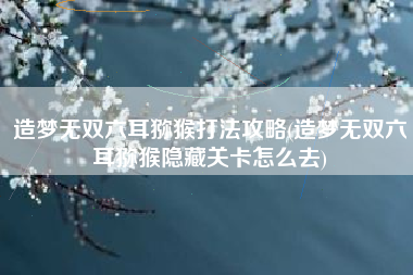 造梦无双六耳猕猴打法攻略(造梦无双六耳猕猴隐藏关卡怎么去)