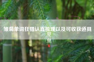 雏菊单词狂猎认真梳理以及可收获道具