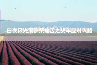 白夜极光潮汐祭痛苦之战车应对攻略