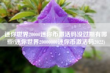 迷你世界20000迷你币激活码没过期有哪些(迷你世界20000000迷你币激活码2022)