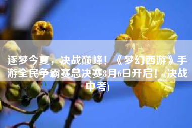 逐梦今夏，决战巅峰！《梦幻西游》手游全民争霸赛总决赛8月6日开启！(决战中考)