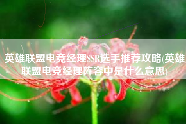 英雄联盟电竞经理SSR选手推荐攻略(英雄联盟电竞经理阵容中是什么意思)