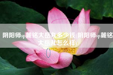 阴阳师sp麓铭大岳丸多少钱(阴阳师sp麓铭大岳丸怎么样)