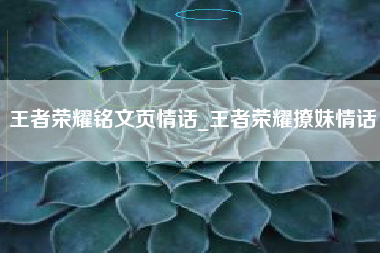 王者荣耀铭文页情话_王者荣耀撩妹情话