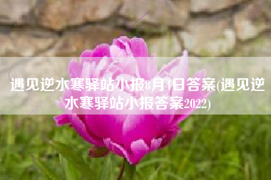 遇见逆水寒驿站小报8月4日答案(遇见逆水寒驿站小报答案2022)