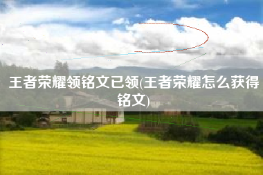 王者荣耀领铭文已领(王者荣耀怎么获得铭文)