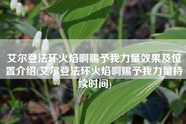 艾尔登法环火焰啊赐予我力量效果及位置介绍(艾尔登法环火焰啊赐予我力量持续时间)