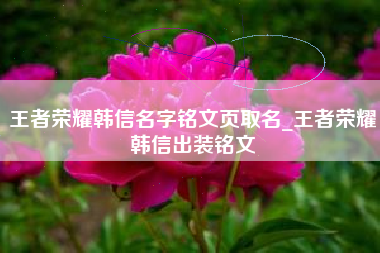 王者荣耀韩信名字铭文页取名_王者荣耀韩信出装铭文