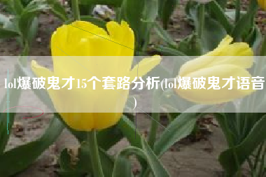 lol爆破鬼才15个套路分析(lol爆破鬼才语音)