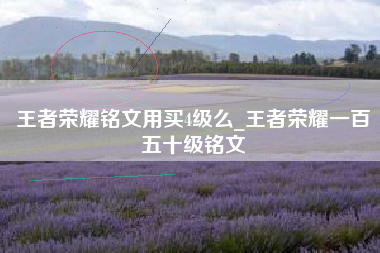 王者荣耀铭文用买4级么_王者荣耀一百五十级铭文