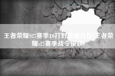 王者荣耀S27赛季T0打野是哪几位(王者荣耀s27赛季战令皮肤)