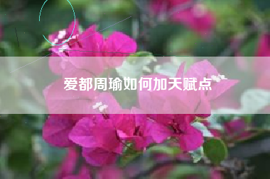 爱都周瑜如何加天赋点