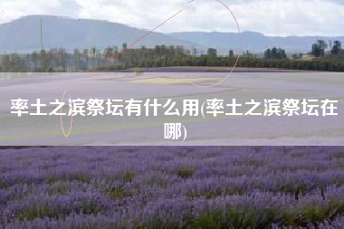 率土之滨祭坛有什么用(率土之滨祭坛在哪)