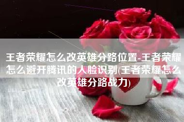 王者荣耀怎么改英雄分路位置-王者荣耀怎么避开腾讯的人脸识别(王者荣耀怎么改英雄分路战力)