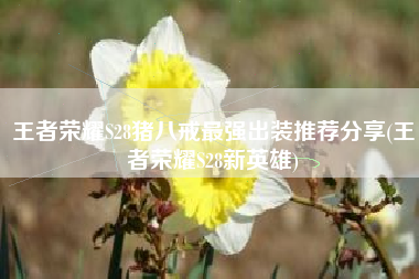 王者荣耀S28猪八戒最强出装推荐分享(王者荣耀S28新英雄)