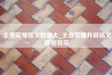 王者荣耀铭文数据大_王者荣耀升级铭文数据异常