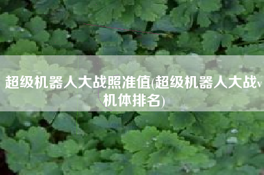超级机器人大战照准值(超级机器人大战v机体排名)
